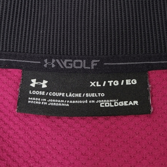 Under Armour Golf ColdGear 1/4 Snap Pullover Sweater Men's Size XL Magenta - Picture 6 of 12